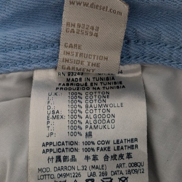 Diesel Jeans Men's 30x32 Slate Blue Darron Regular Slim-Tapered Denim Button-Fly - Picture 13 of 16